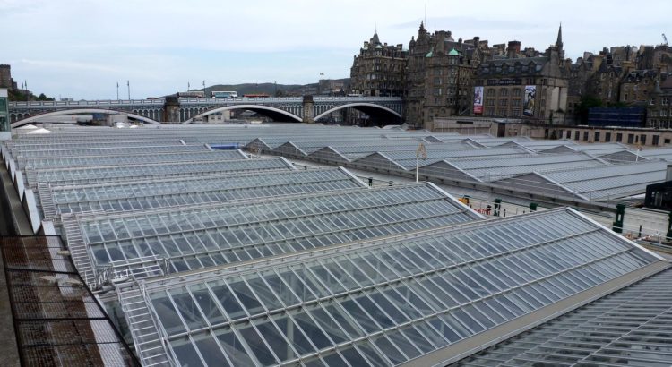 The glass roof of Waverley Station
